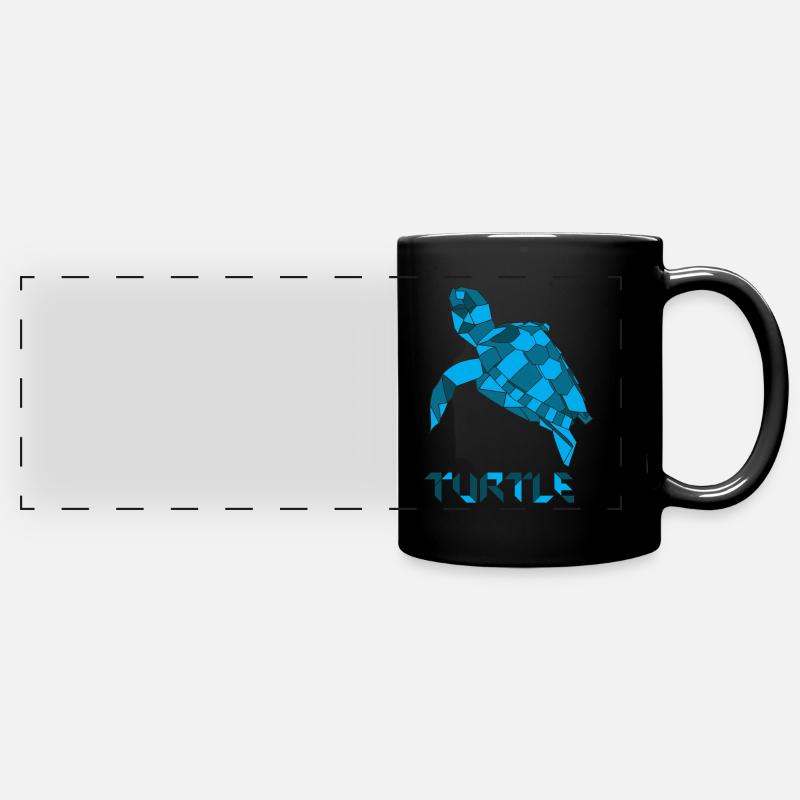 Schildkröte - Turtle - Panorama-Tasse farbig - Schwarz