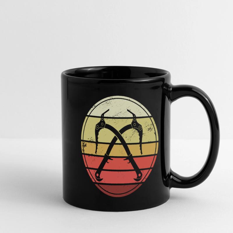 Eisklettern Retro Eispickel Eiskletterer Panorama-Tasse farbig