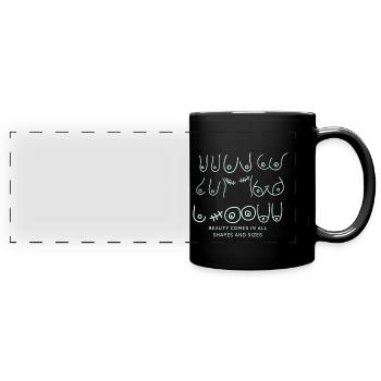 Beauty comes in all shapes and sizes - Panorama-Tasse farbig - Schwarz - Vorne