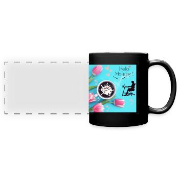 Hello Monday - Mug panoramique uni - noir - Devant