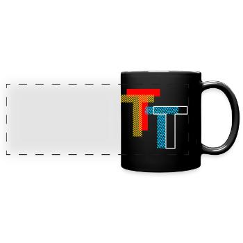 T Initial - Panorama-Tasse farbig - Schwarz - Vorne