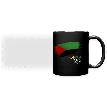 Mada Style Lion Puissance Drapeau Martinique - Mug panoramique uni - noir - Devant