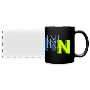 N Buchstabe - Panorama-Tasse farbig - Schwarz - Vorne