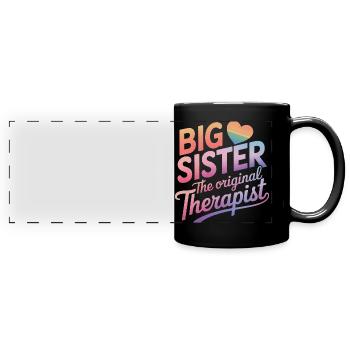 Sister Sibling Family - Full Colour Panoramic Mug - black - Front
