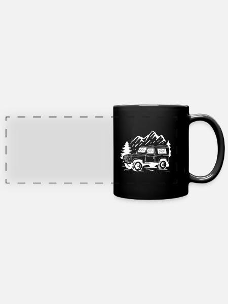 Offroad 4x4 - Panorama-Tasse farbig - Schwarz