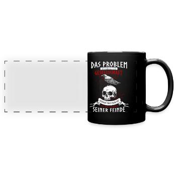 Wikinger Mythologie Geschenk Runen & Kelten - Panorama-Tasse farbig - Schwarz - Vorne