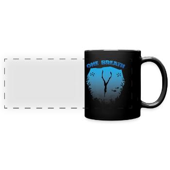 Apnoe Tauchen, Freediving, Tieftaucher - Panorama-Tasse farbig - Schwarz - Vorne