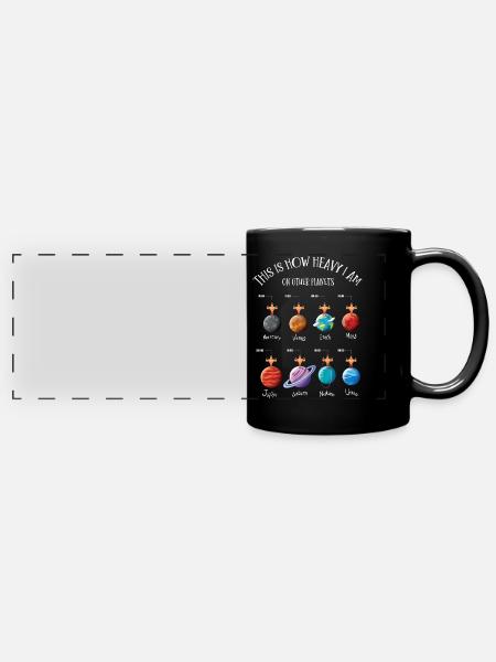 Planeten, Universum, Schwer Auf Planeten - Panorama-Tasse farbig - Schwarz