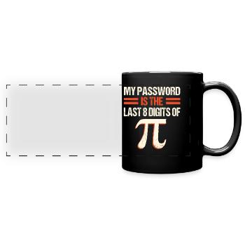 PI Math , Mathématiques, 3.145 - Mug panoramique uni - noir - Devant