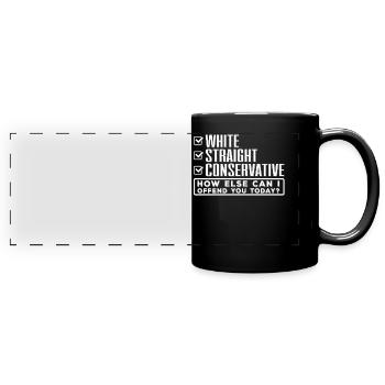 Est-ce que le conservateur sait, vous insulte? - Mug panoramique uni - noir - Devant