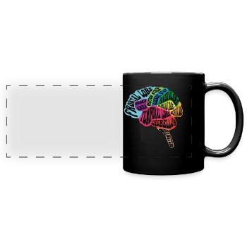 Neurologist Brain Map - Full Colour Panoramic Mug - black - Front
