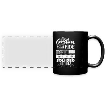 Sola Scriptura Protestant Christliches Zitat - Panorama-Tasse farbig - Schwarz - Vorne