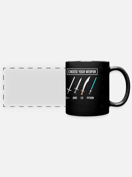 Python-Programmierung, Programmierer Python-Code - Panorama-Tasse farbig - Schwarz