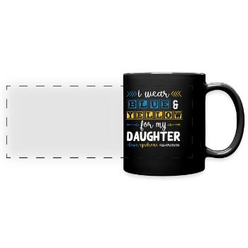 Noir et bleu, conscience du syndrome de Down - Mug panoramique uni - noir - Devant