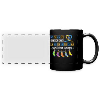 Parfait droit, syndrome de Down mondial - Mug panoramique uni - noir - Devant