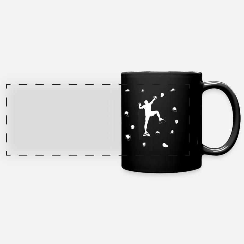Wall climbers, ascent, boulders - Full Colour Panoramic Mug - black