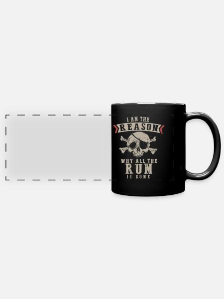 Rumtrinker, Rum - Panorama-Tasse farbig - Schwarz