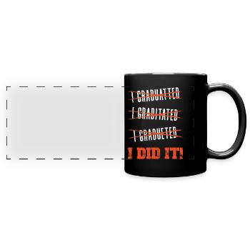 Degree, Graduation - Full Colour Panoramic Mug - black - Front