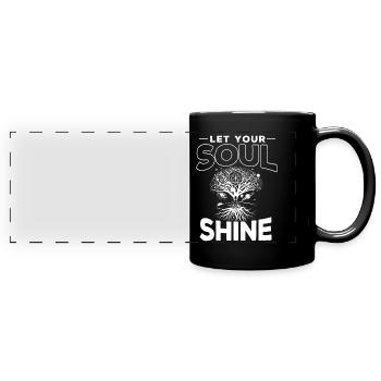 Setzen Sie Ihre Seele Glanz, Chakra -Astrologie - Panorama-Tasse farbig - Schwarz - Vorne