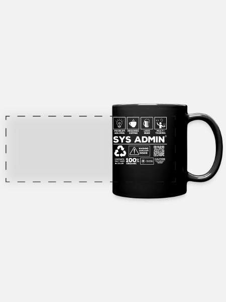 Systemadministrator, Systemadministrator - Panorama-Tasse farbig - Schwarz