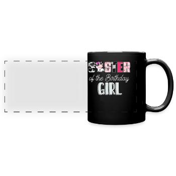 Anniversaire de vache, fille d’anniversaire de fermier - Mug panoramique uni - noir - Devant