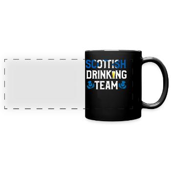 Schottisches Trinkteam, Schottland - Panorama-Tasse farbig - Schwarz - Vorne