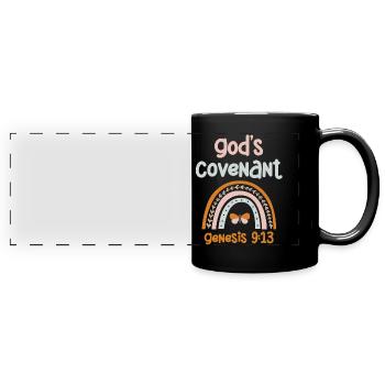 Gott Bund, Psalm, Christian - Panorama-Tasse farbig - Schwarz - Vorne