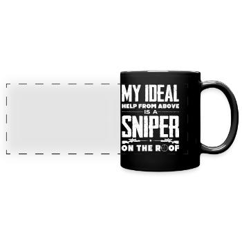 Help From Above Is A Sniper - Full Colour Panoramic Mug - black - Front