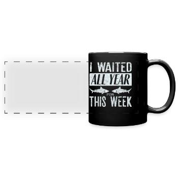 Shark Week, Sharks, Shark Jokes - Full Colour Panoramic Mug - black - Front