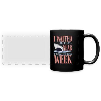 Shark Week, Sharks, Shark Jokes - Full Colour Panoramic Mug - black - Front