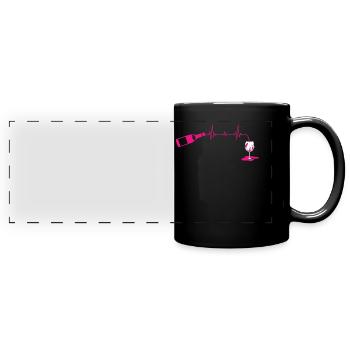 Wine lovers, red wine drinkers - Full Colour Panoramic Mug - black - Front