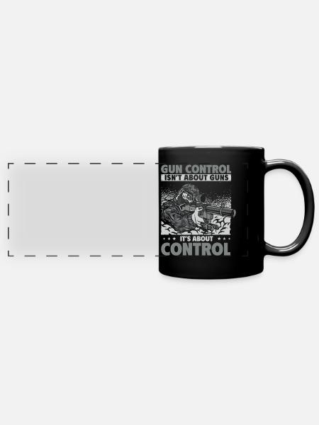 Waffenkontrolle, Waffen, Waffenbesitzer - Panorama-Tasse farbig - Schwarz