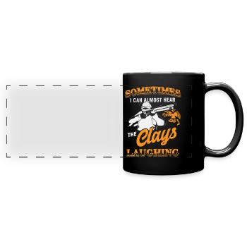 Tir au piège, argile - Mug panoramique uni - noir - Devant