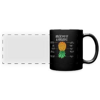 Auf Den Kopf Der Ananasananas Anatomie - Panorama-Tasse farbig - Schwarz - Vorne