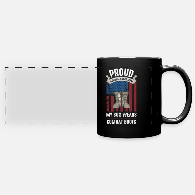 Stolze Nationalgarde Mutter - Panorama-Tasse farbig - Schwarz