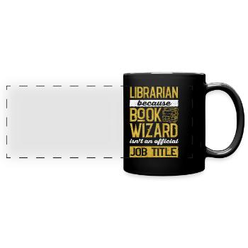 Bibliothekar, Buchassistent, Bibliothek - Panorama-Tasse farbig - Schwarz - Vorne