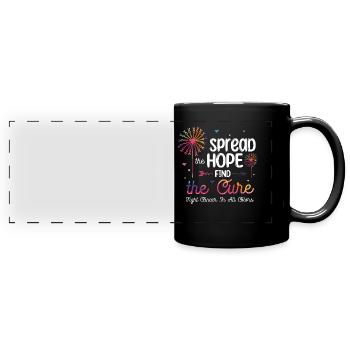 Combattez le cancer de toutes les couleurs - Mug panoramique uni - noir - Devant