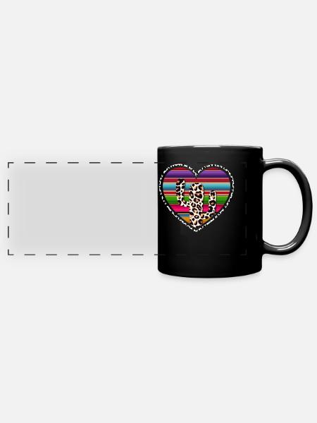 Westliche Kuhkaktus - Panorama-Tasse farbig - Schwarz