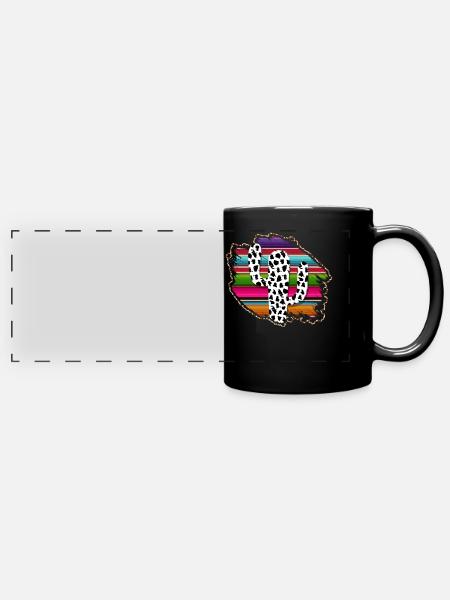 Westliche Kuhkaktus - Panorama-Tasse farbig - Schwarz
