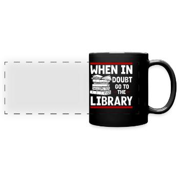 Library Librarian, - Full Colour Panoramic Mug - black - Front