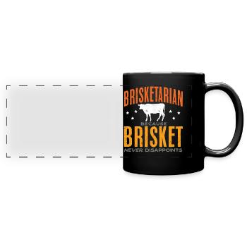 Brisketarian, Brisket, Smoked meat, BBQ - Full Colour Panoramic Mug - black - Front