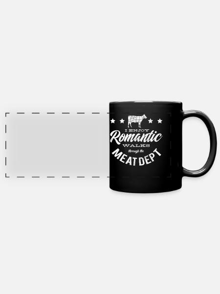 Fleischliebhaber, Fleisch, Schweinefleisch, BBQ - Panorama-Tasse farbig - Schwarz