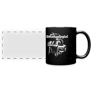 Smokoligist, BBQ, Grill, - Full Colour Panoramic Mug - black - Front
