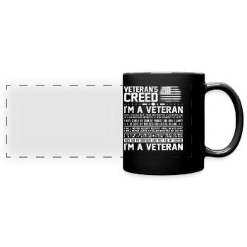 Veterans Credo, Veterans - Full Colour Panoramic Mug - black - Front