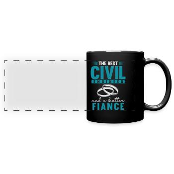 Civil Engineer, Civil Engineering - Full Colour Panoramic Mug - black - Front