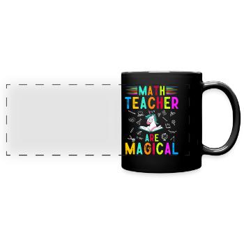 Professeur de mathématiques Licorne - Mug panoramique uni - noir - Devant