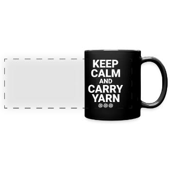 Stricken, Häkeln, Garn, Häkeln, - Panorama-Tasse farbig - Schwarz - Vorne