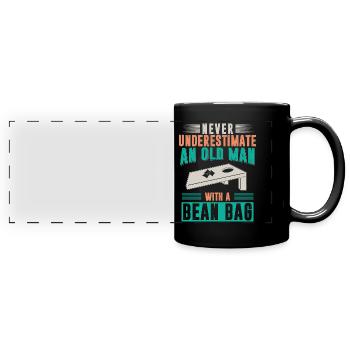 Joueurs de Cornhole - Mug panoramique uni - noir - Devant