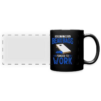 Joueur de Cornhole - Mug panoramique uni - noir - Devant