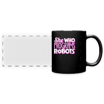 Robotik, Robotikingenieur - Panorama-Tasse farbig - Schwarz - Vorne